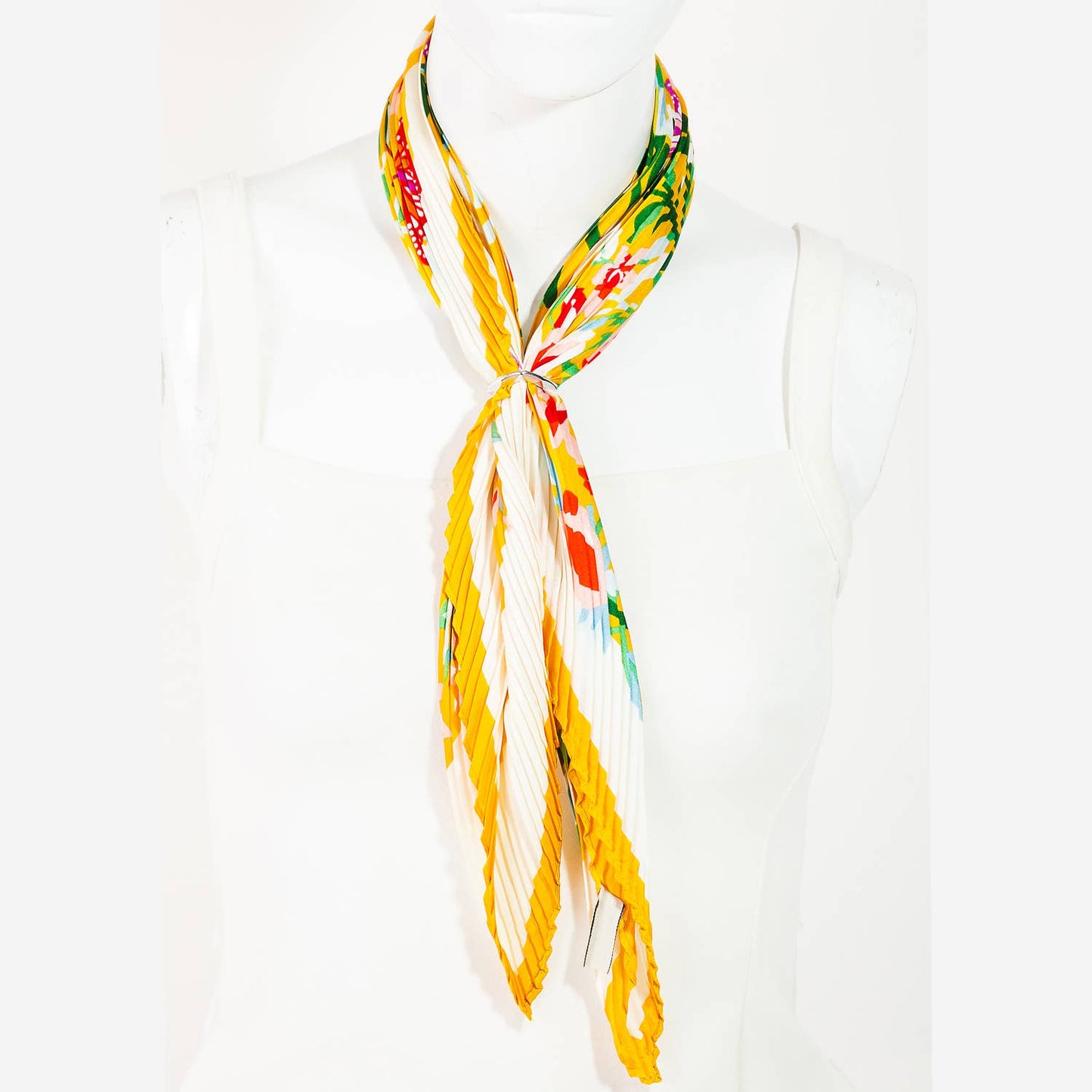 Floral Silky Ribbed Scarf