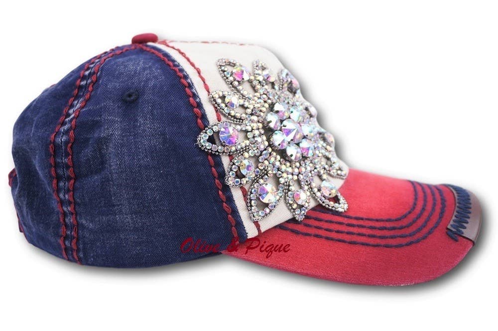 Sunflower Glitz Three-Toned Cap, Adjustable