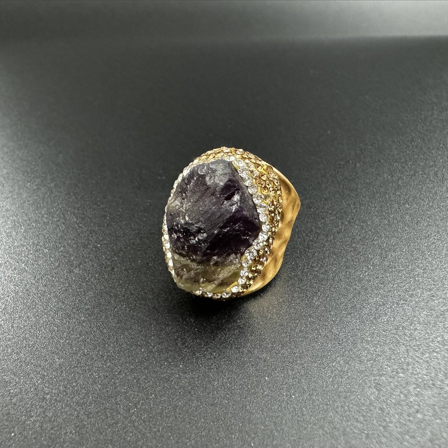 Fluorite Rhinestone Alloy Rings