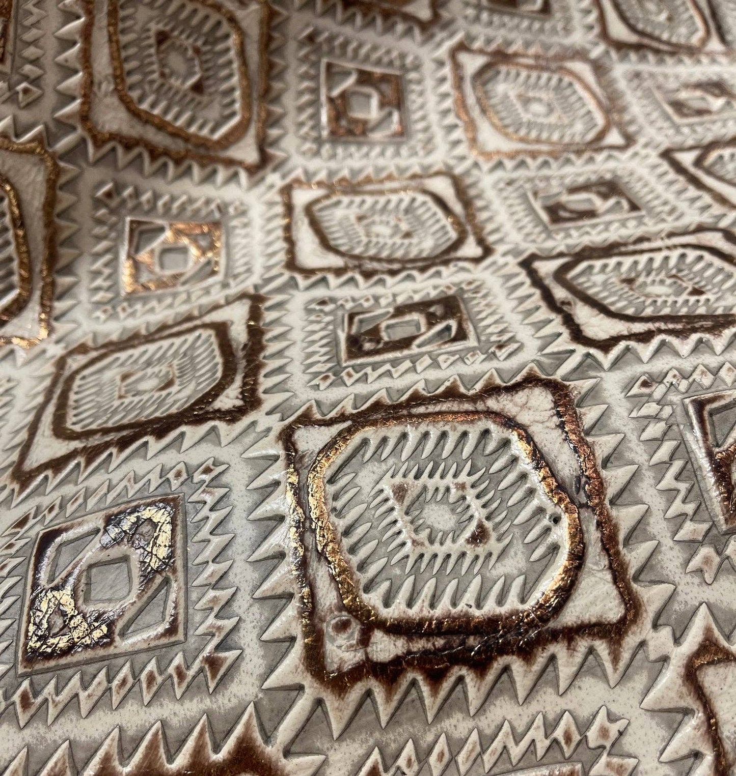 Crossbody Handbag w/ Gold Aztec Leather