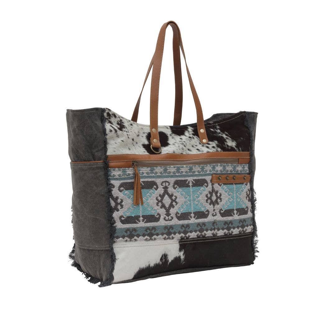 Cowhide Western Turquoise Travel Bag