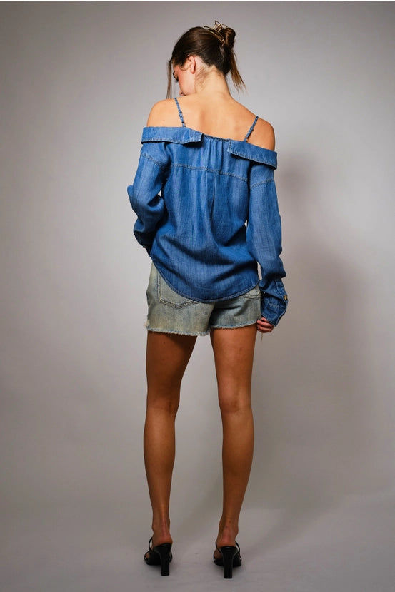 Off Shoulder Denim Top