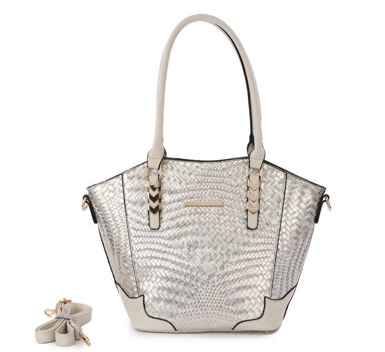 Tinder Luxe Metallic Woven Tote