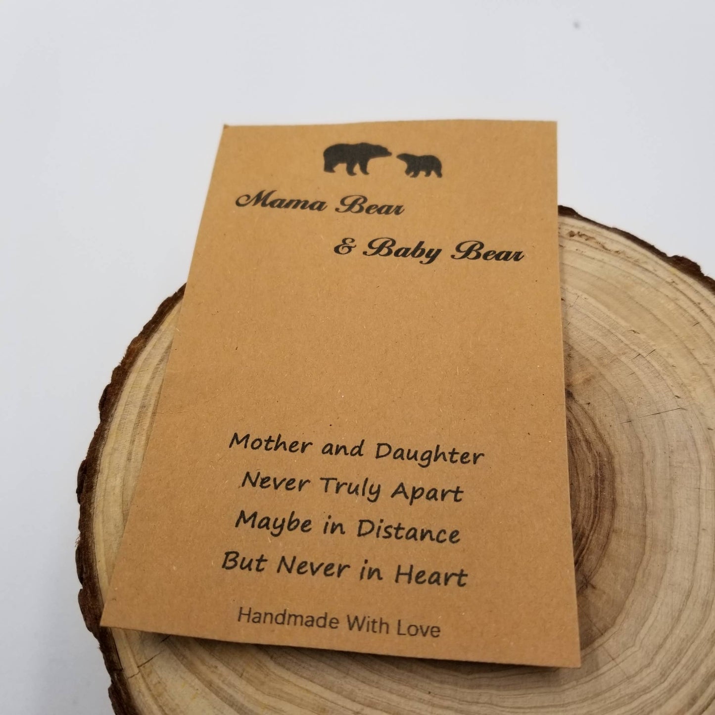 Natural Stone Mama Bear Bracelet Set - Mother's Day gift