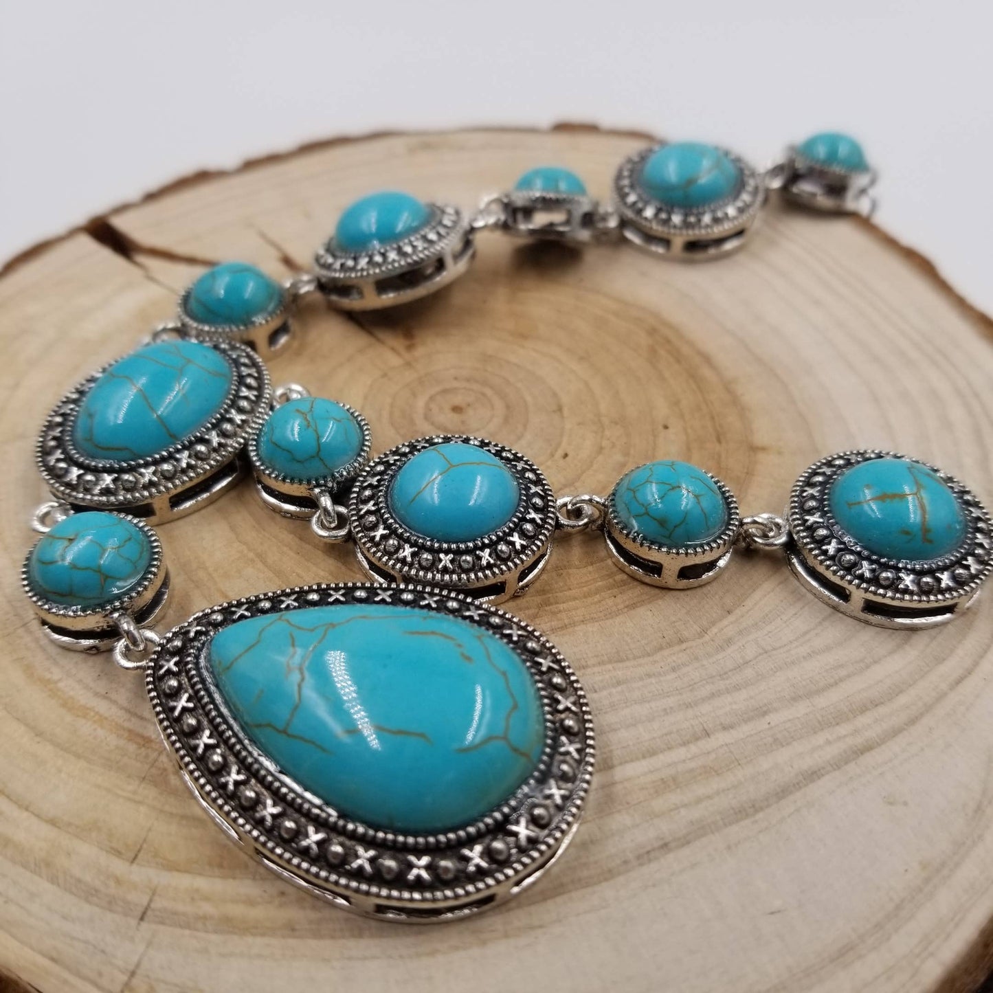 Long Turquoise Water Drop Pendant