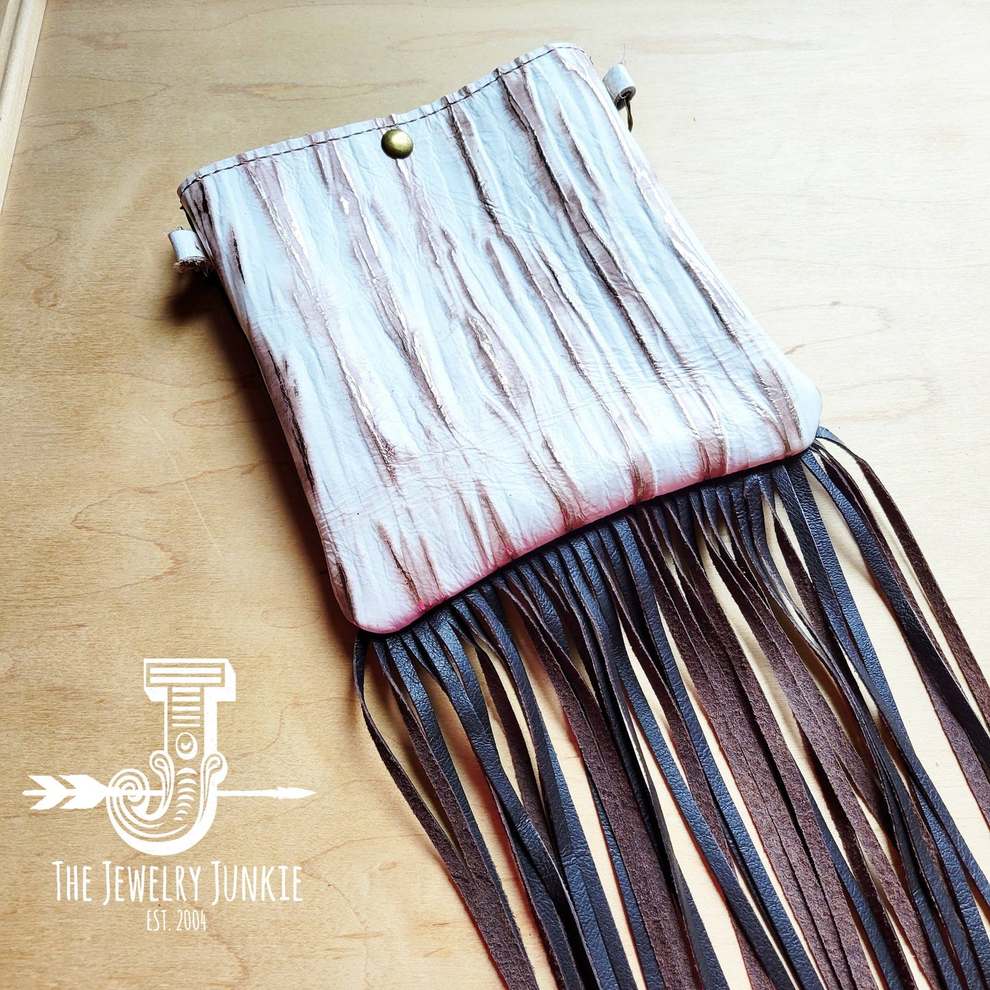 Crossbody White Chateau Leather Fringe