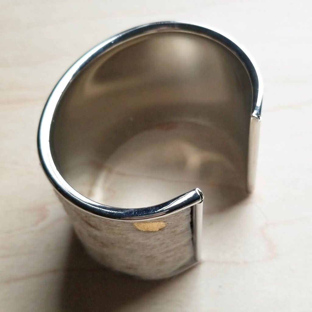 Hair on Hide Gold and Cream Cuff 008c