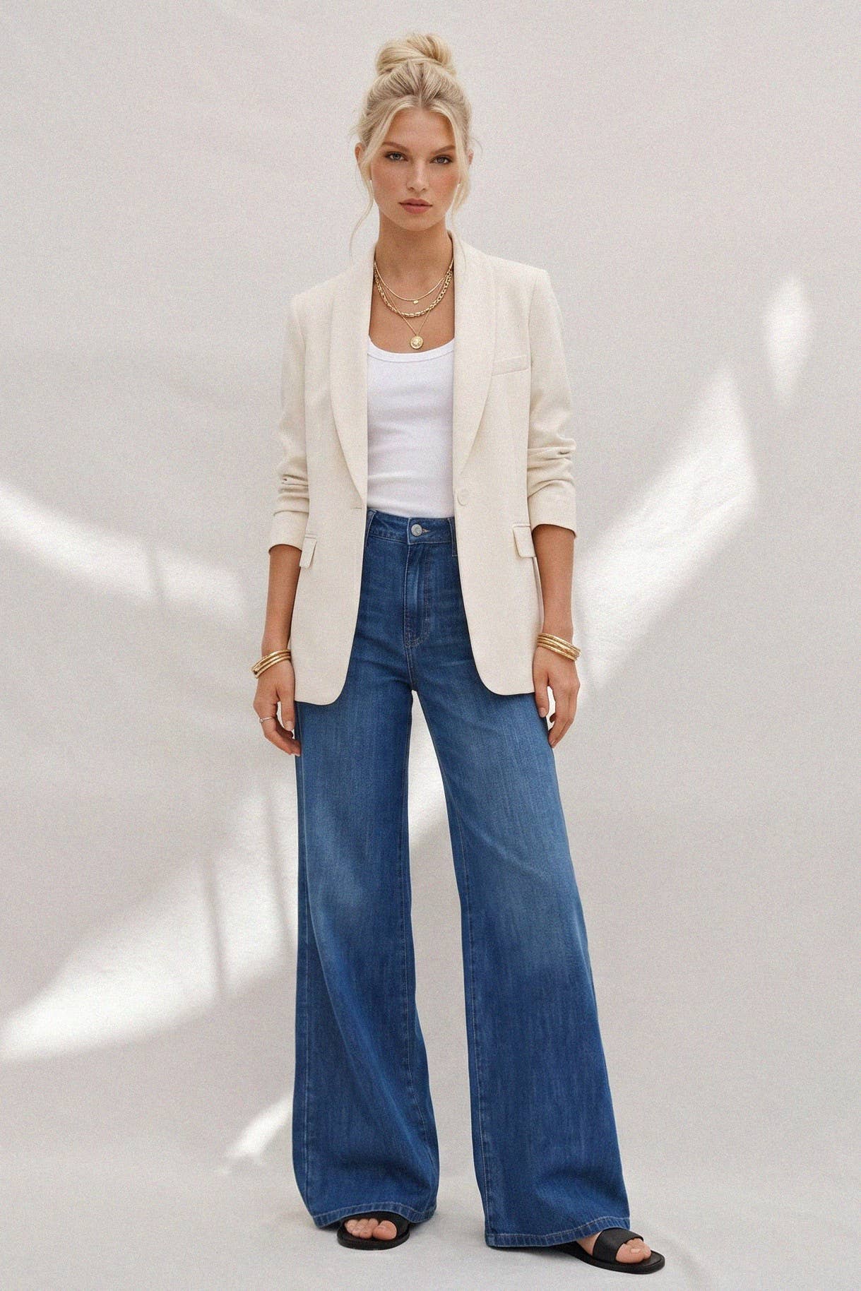 Cream Structured Blazer