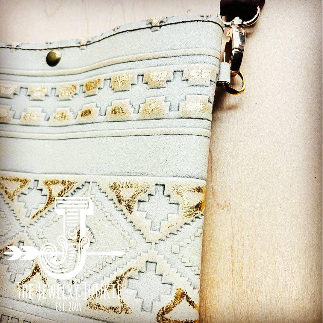 Crossbody Handbag w/ Gilded Navajo Leather