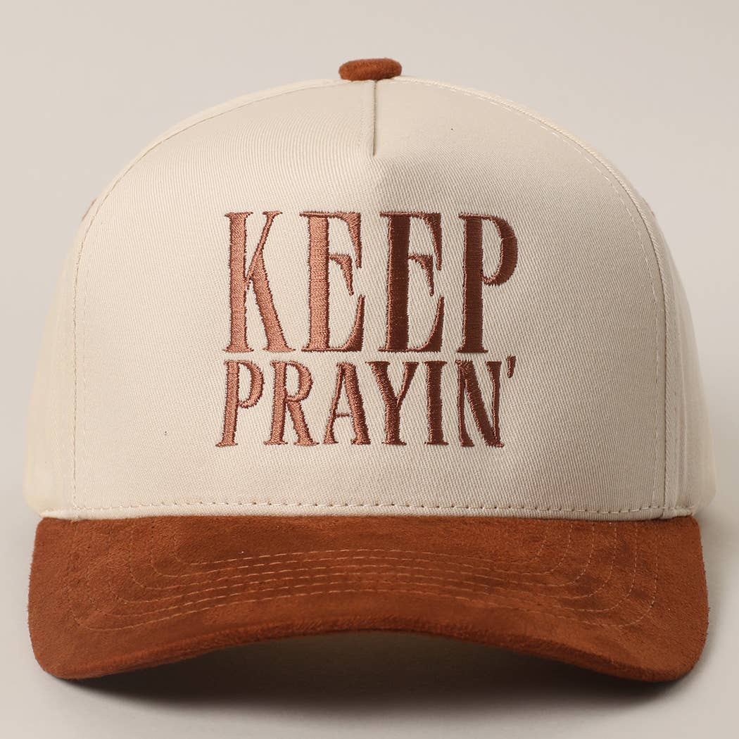 Keep Prayin' Suede Hat Cinnamon