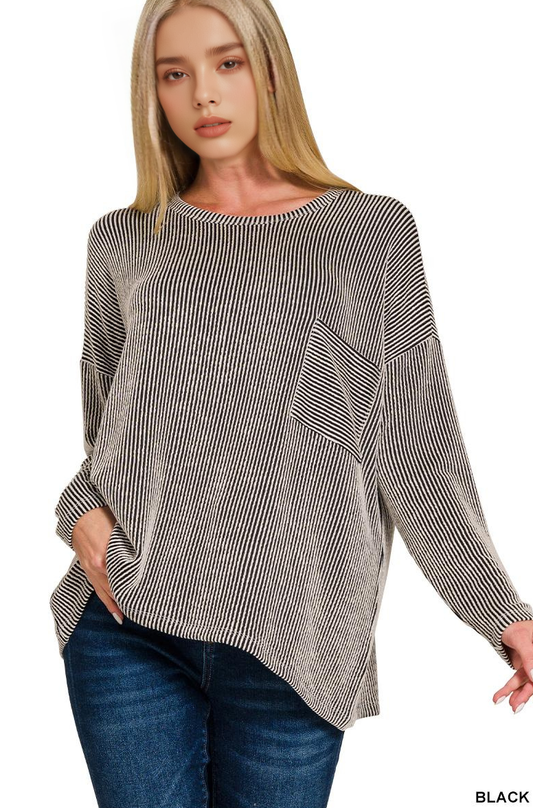 Ribbed Oversized Top
