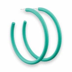 Large Teal Hoop Earrings