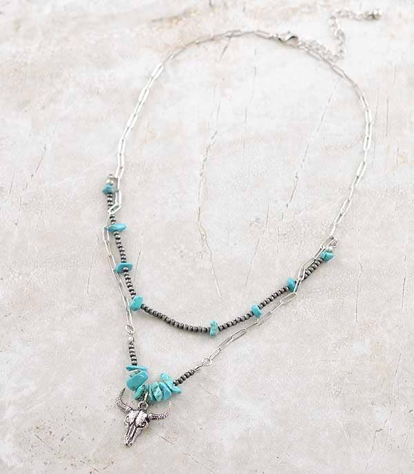 Western Steer Head Pendant Necklace