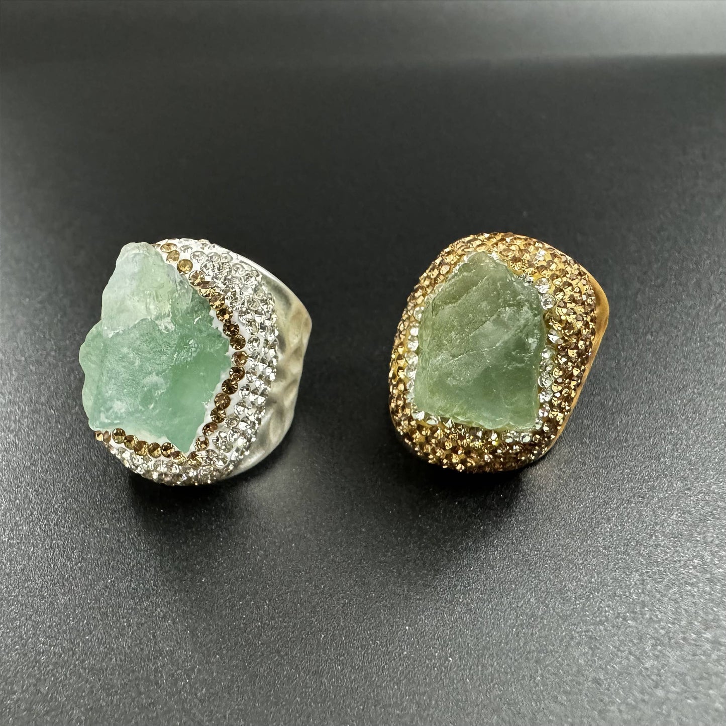 Fluorite Rhinestone Alloy Rings