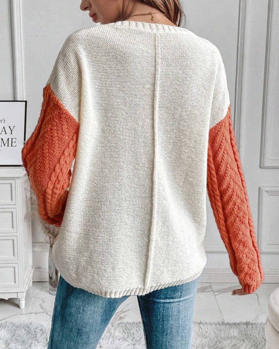 Cable Patch Pocket Sweater