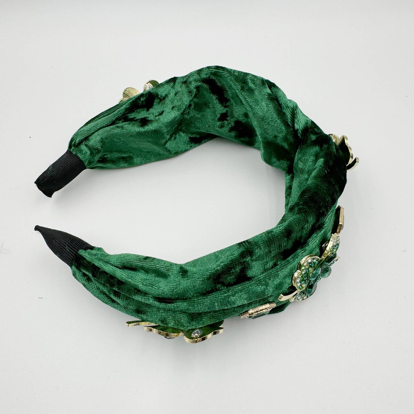 Clover Rhinestone Velvet Headband