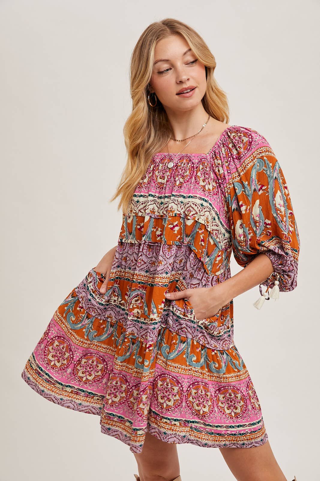Paisley Print Boho Dress