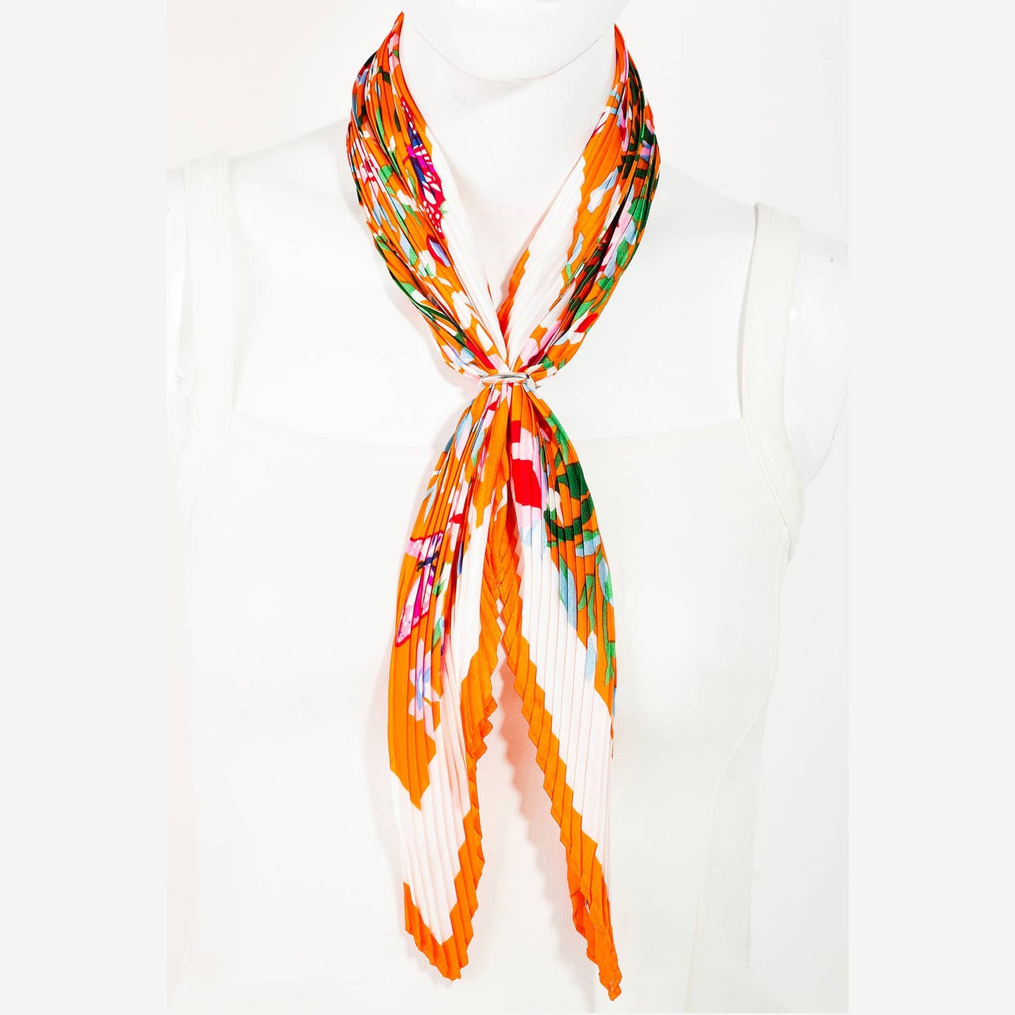 Floral Silky Ribbed Scarf