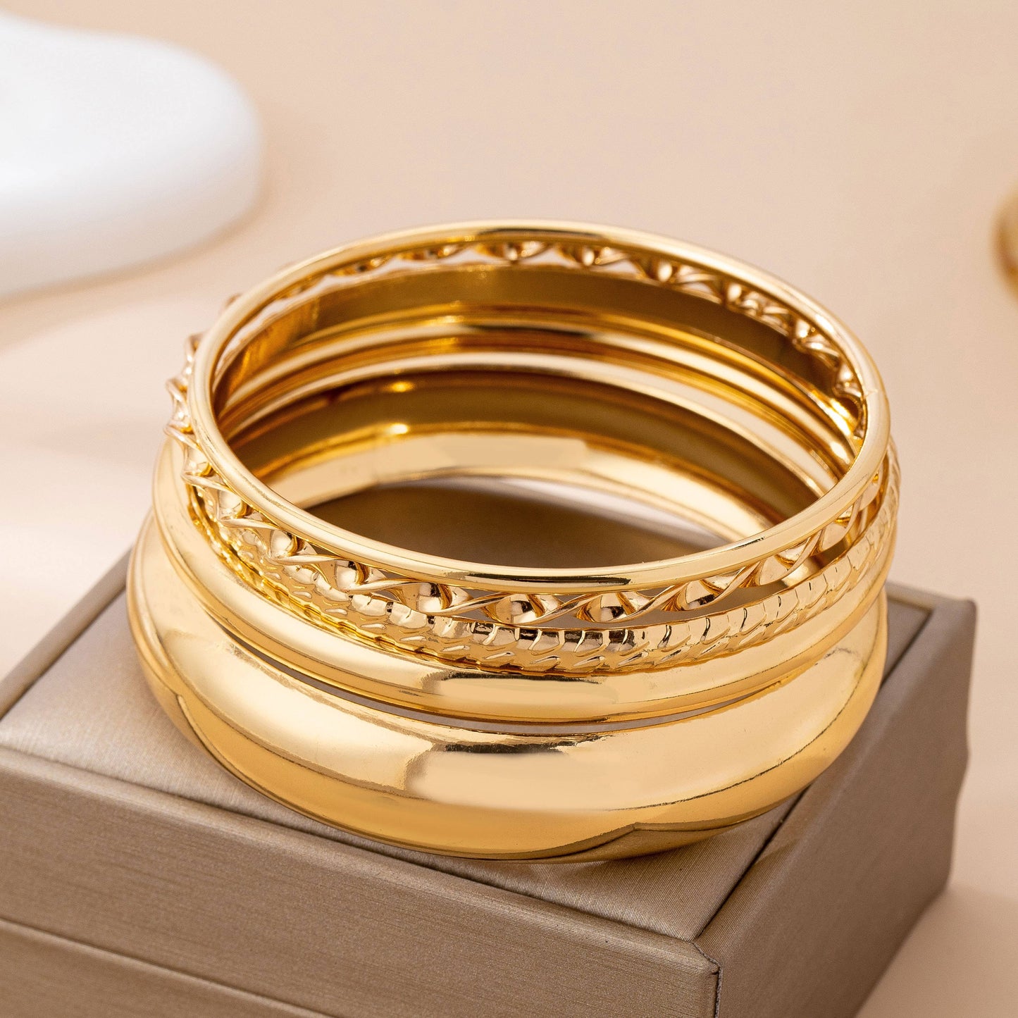 Gold Bangle Stack Set