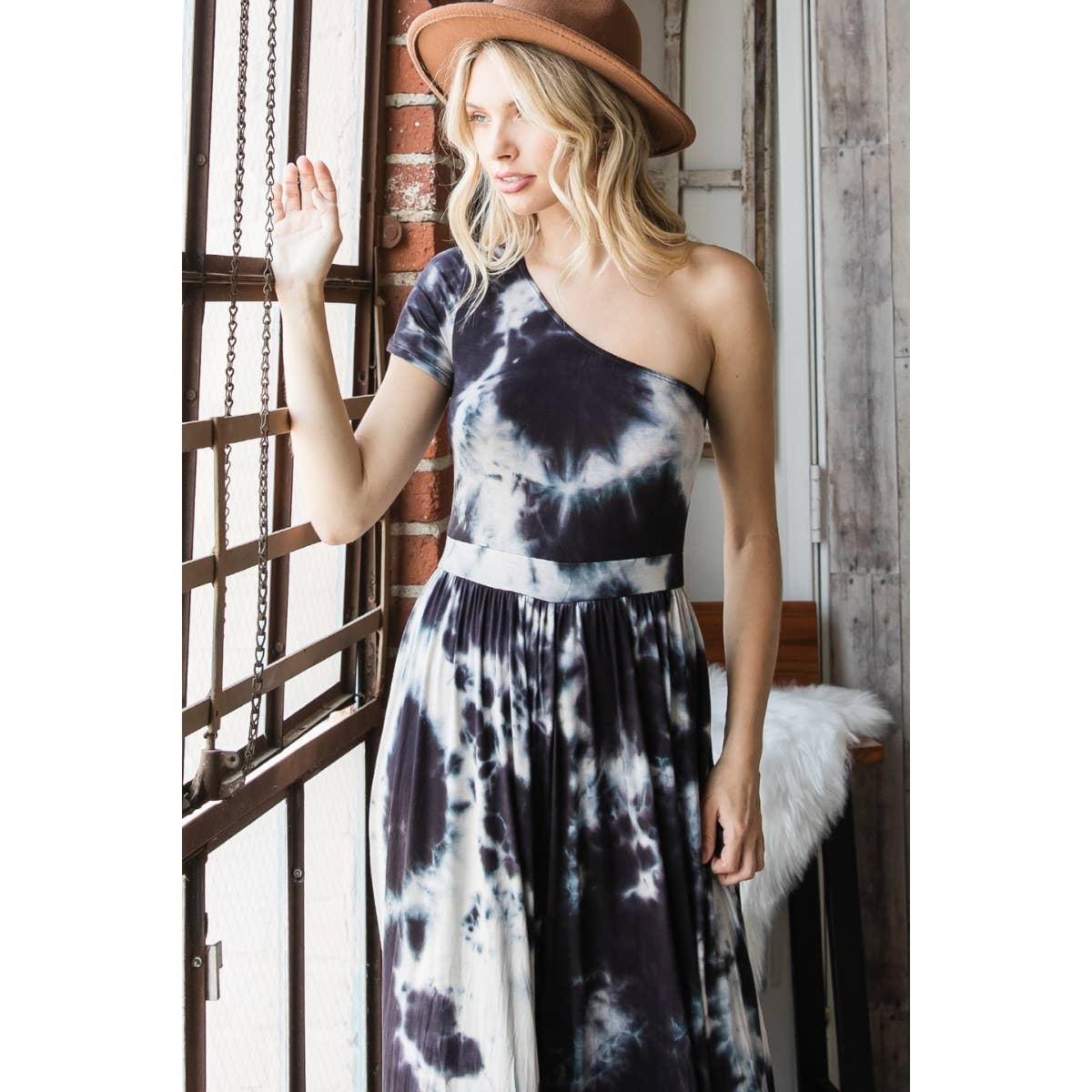 Tie Dye One Shoulder Wide Leg Jumpsuit