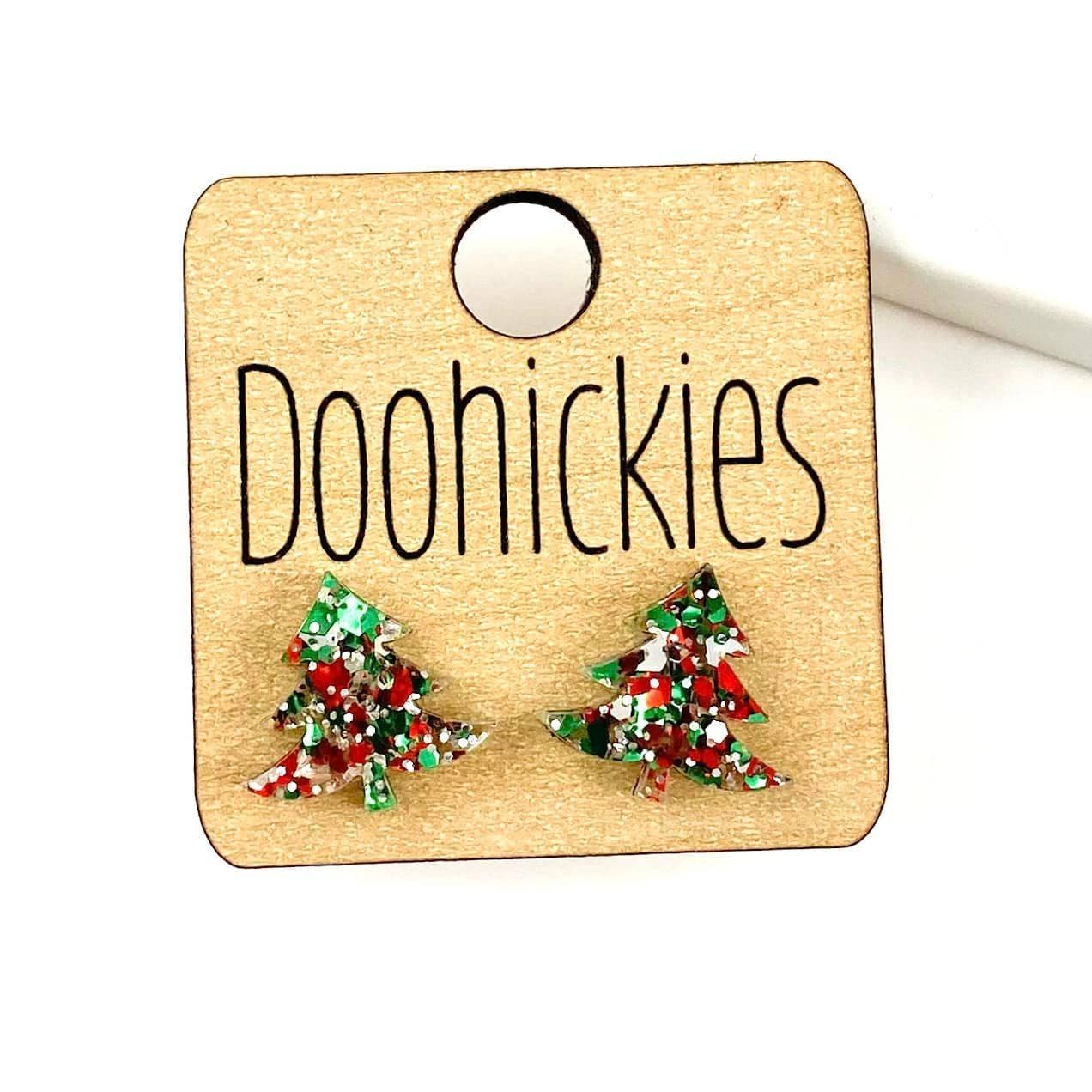 Christmas Glitter Tree Studs