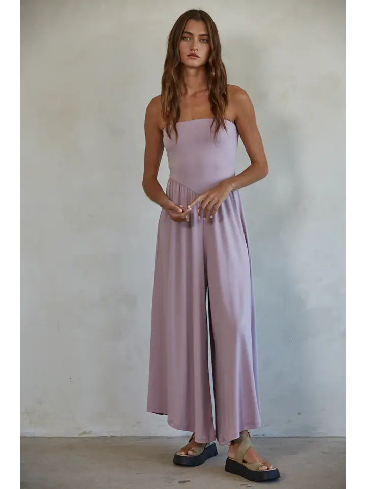 Strapless Sage Jumpsuit