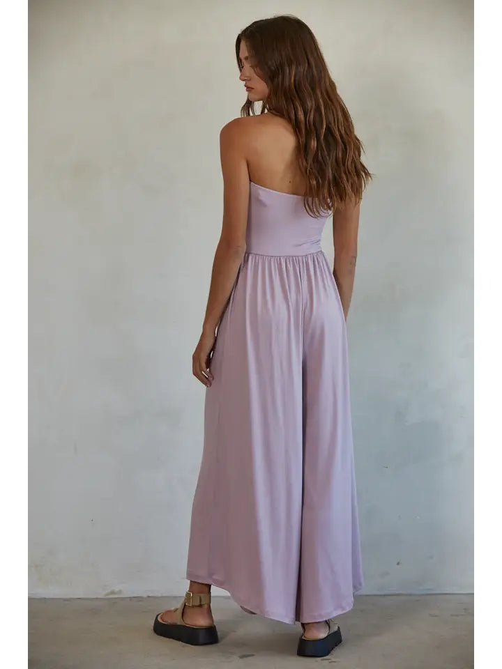 Strapless Sage Jumpsuit