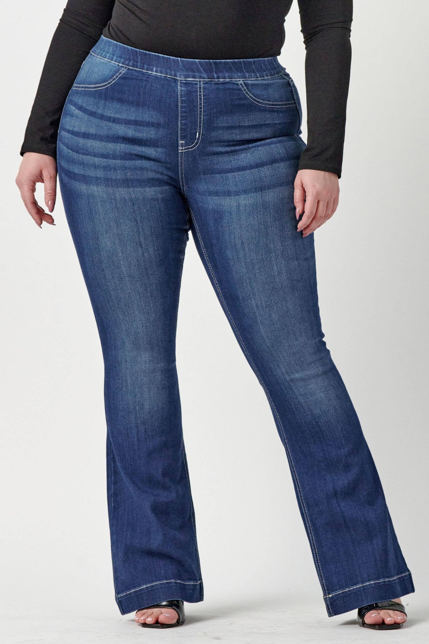 Dark Wash Flared Jegging - Curvy