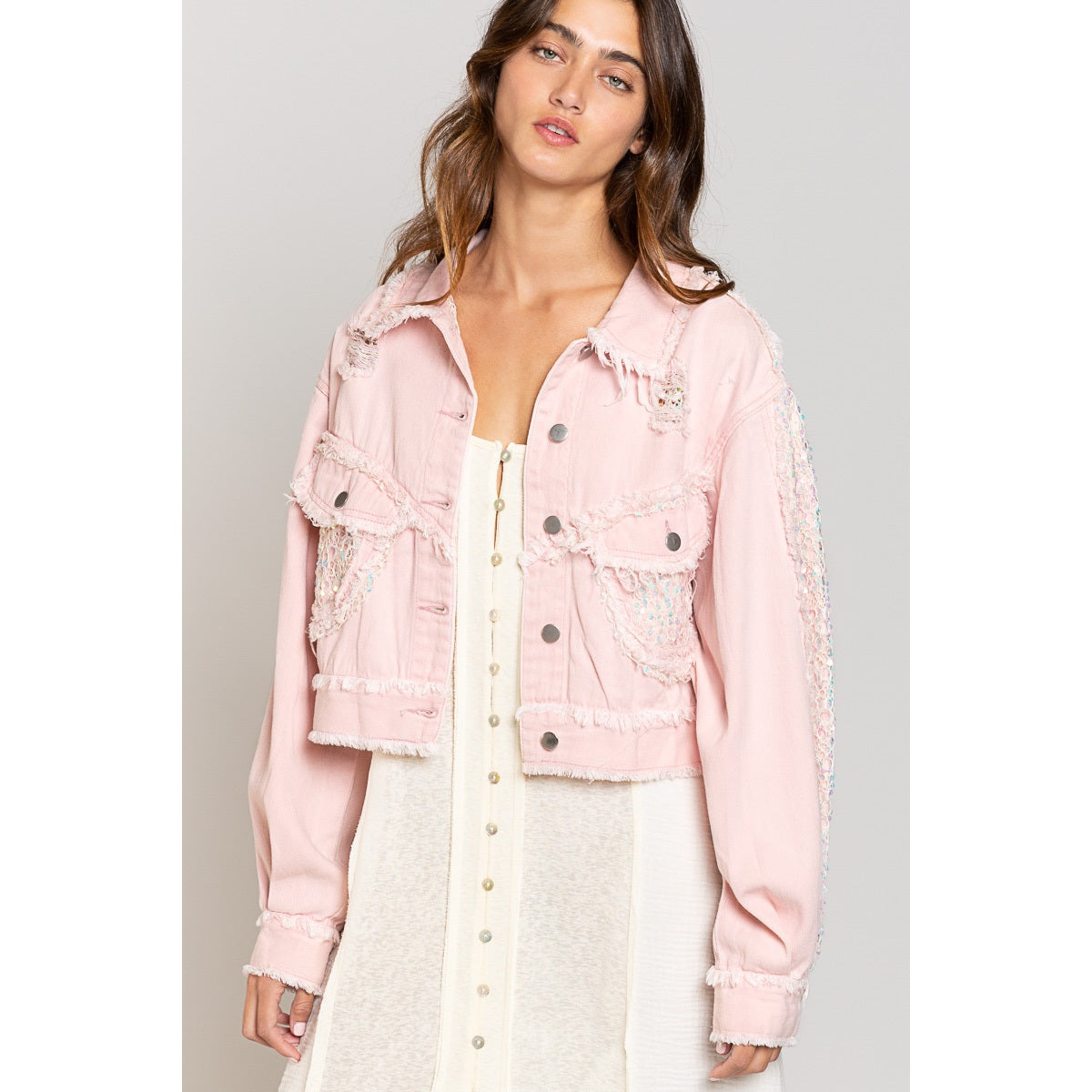 SHIMMER JACKET CORAL