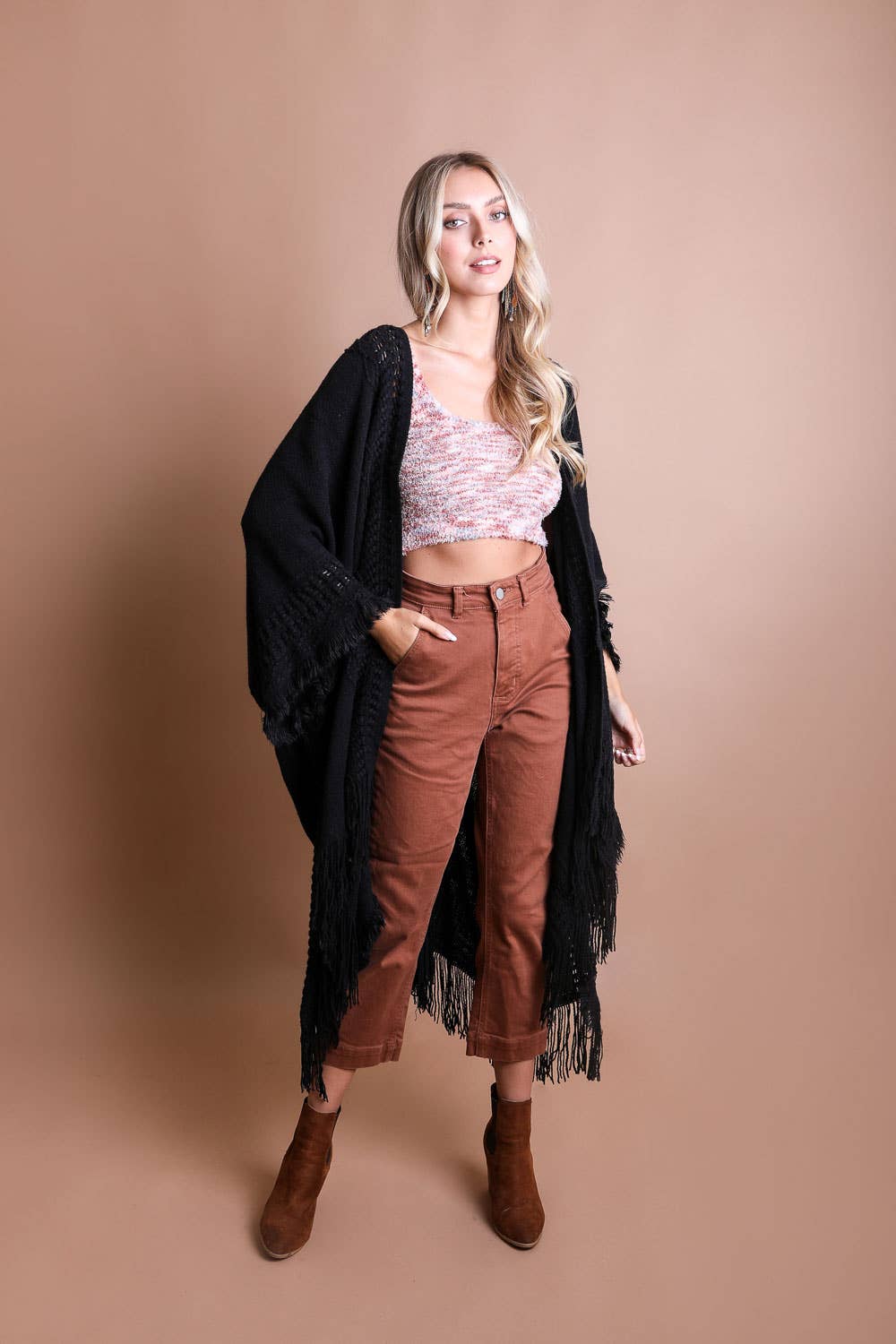 Estelle Frayed Ruana