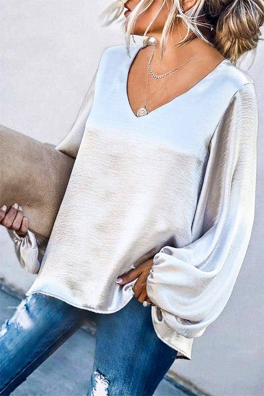Metallic Silver Blouse