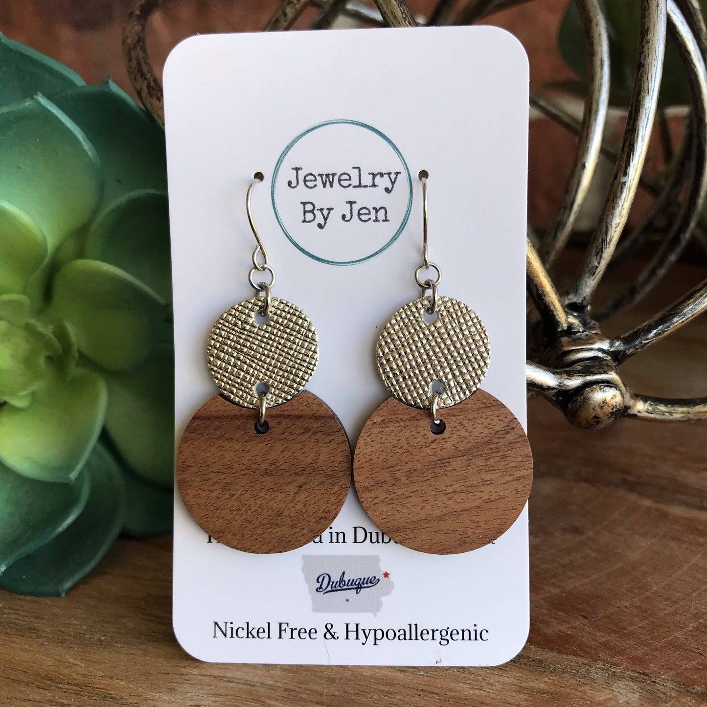 Round Wood & Silver