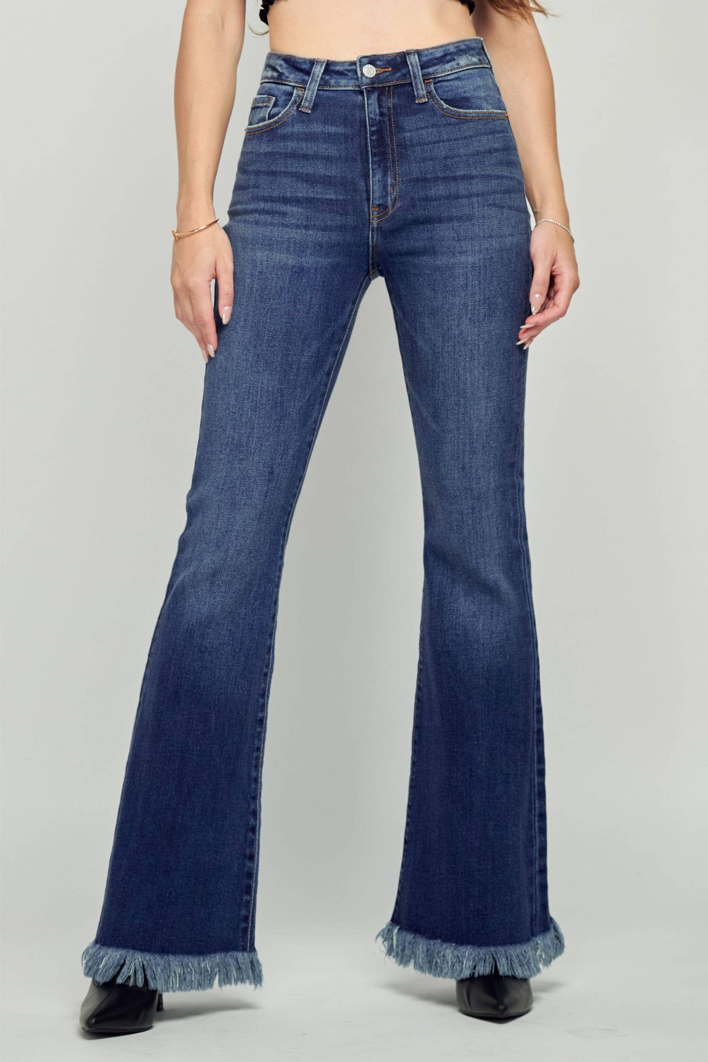 Vintage Frayed Flared Jeans
