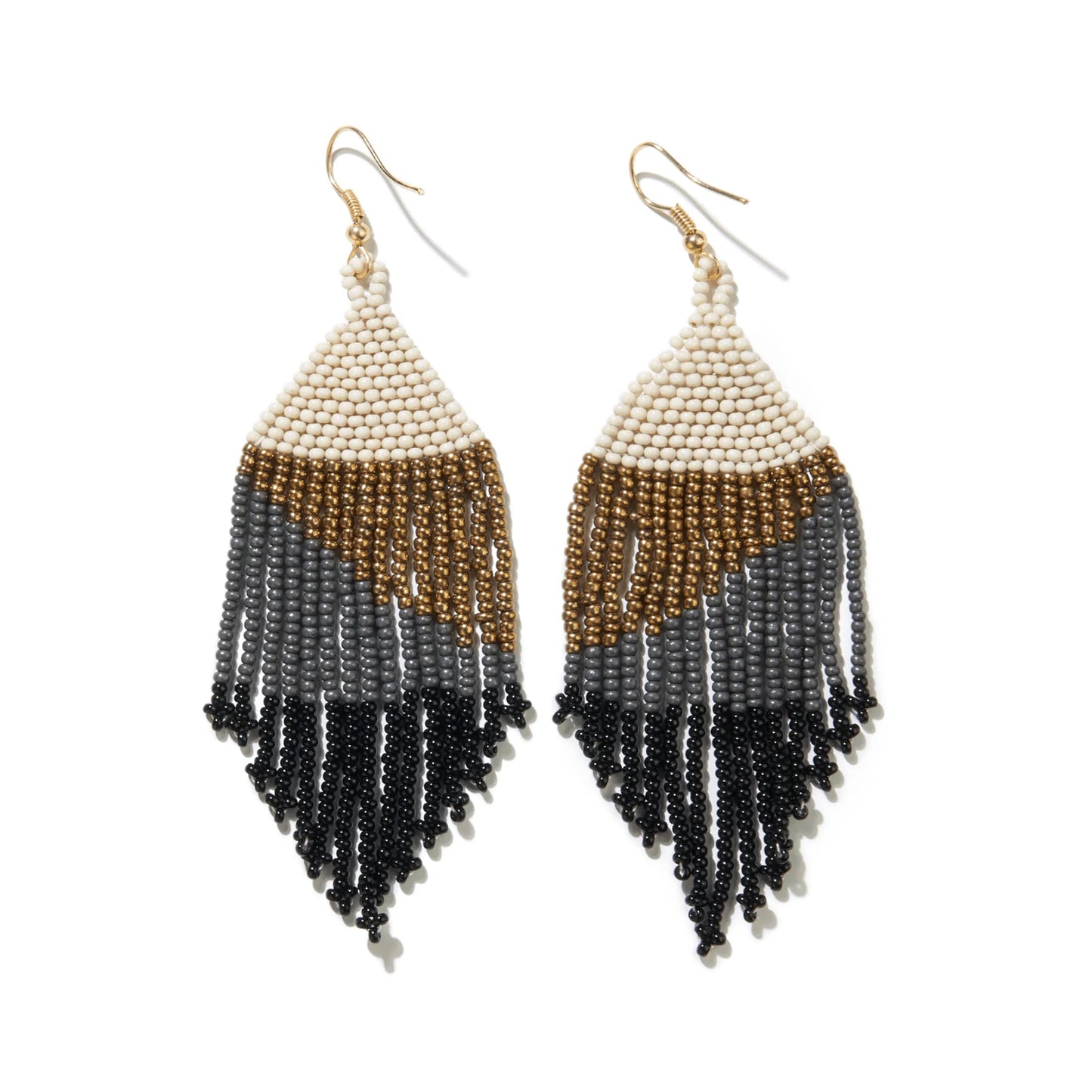 Black Ombre Fringe Earrings