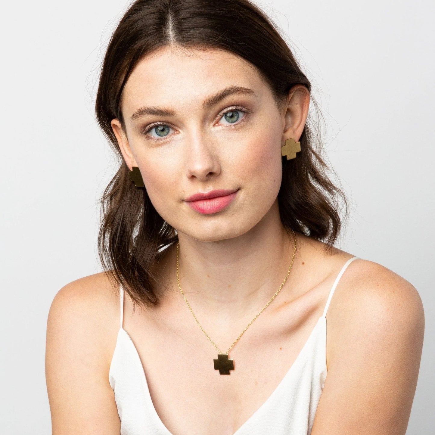 Brass Small Cross Necklace