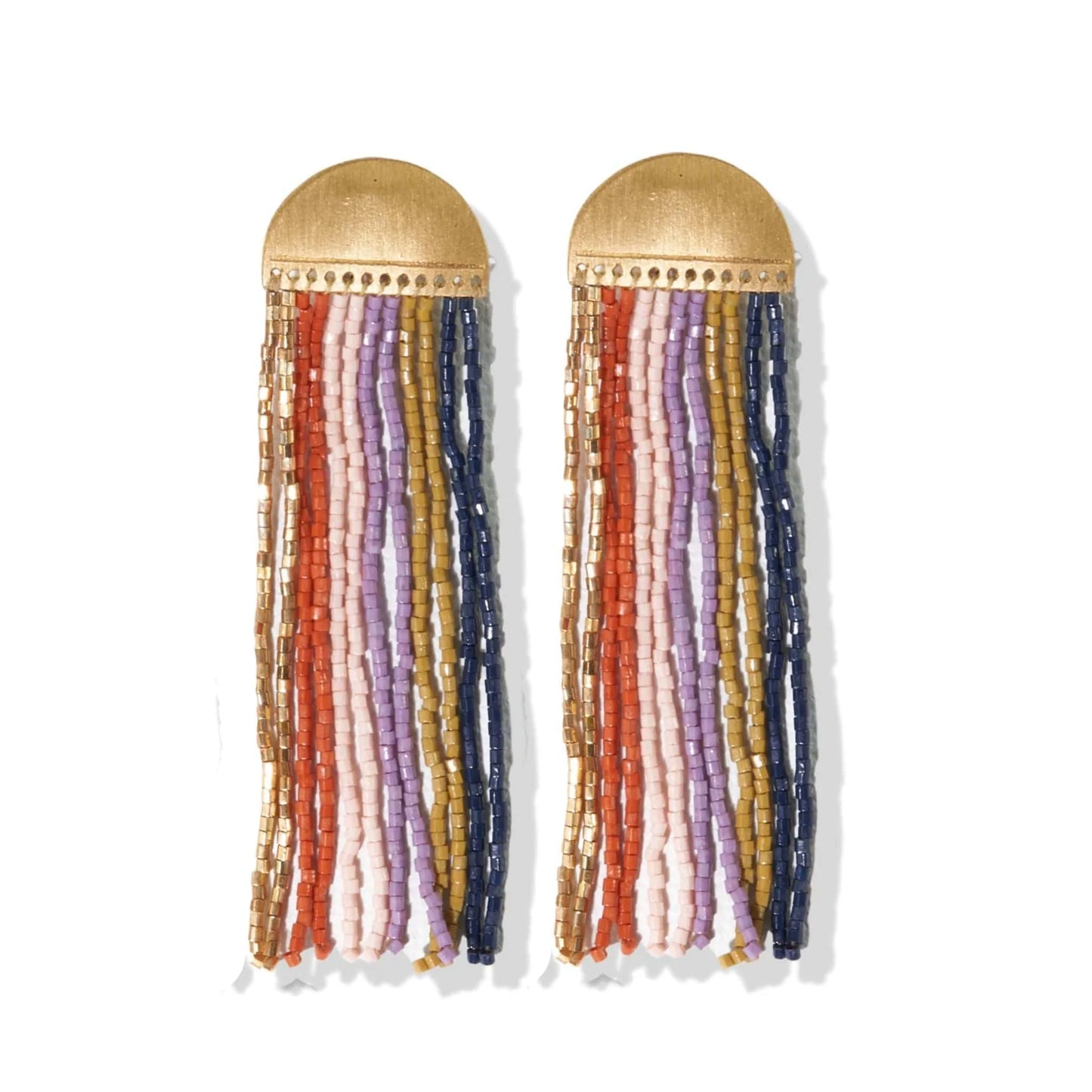 Liliac Stripe Fringe Earring