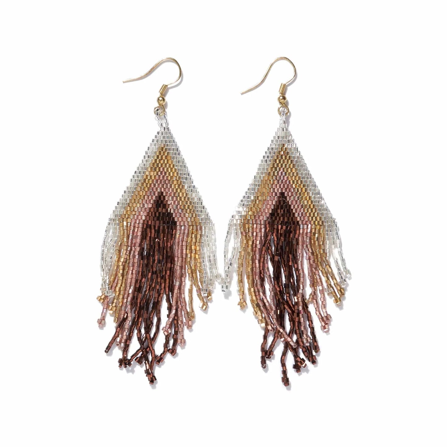 Mixed Metallic Fringe Earrings