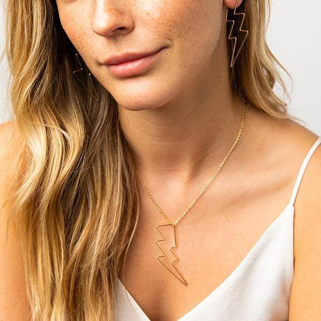 Open Lightning Bolt Necklace