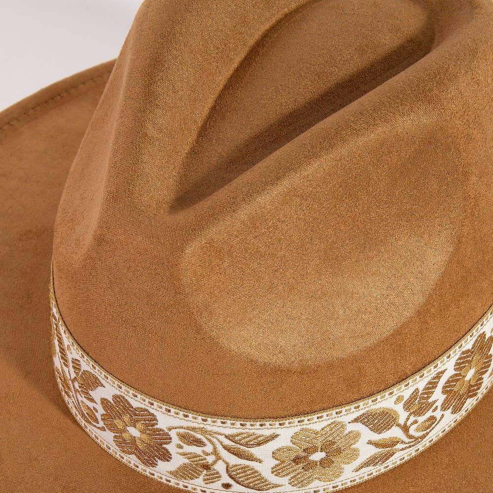 Flower Ribbon Fedora Hat