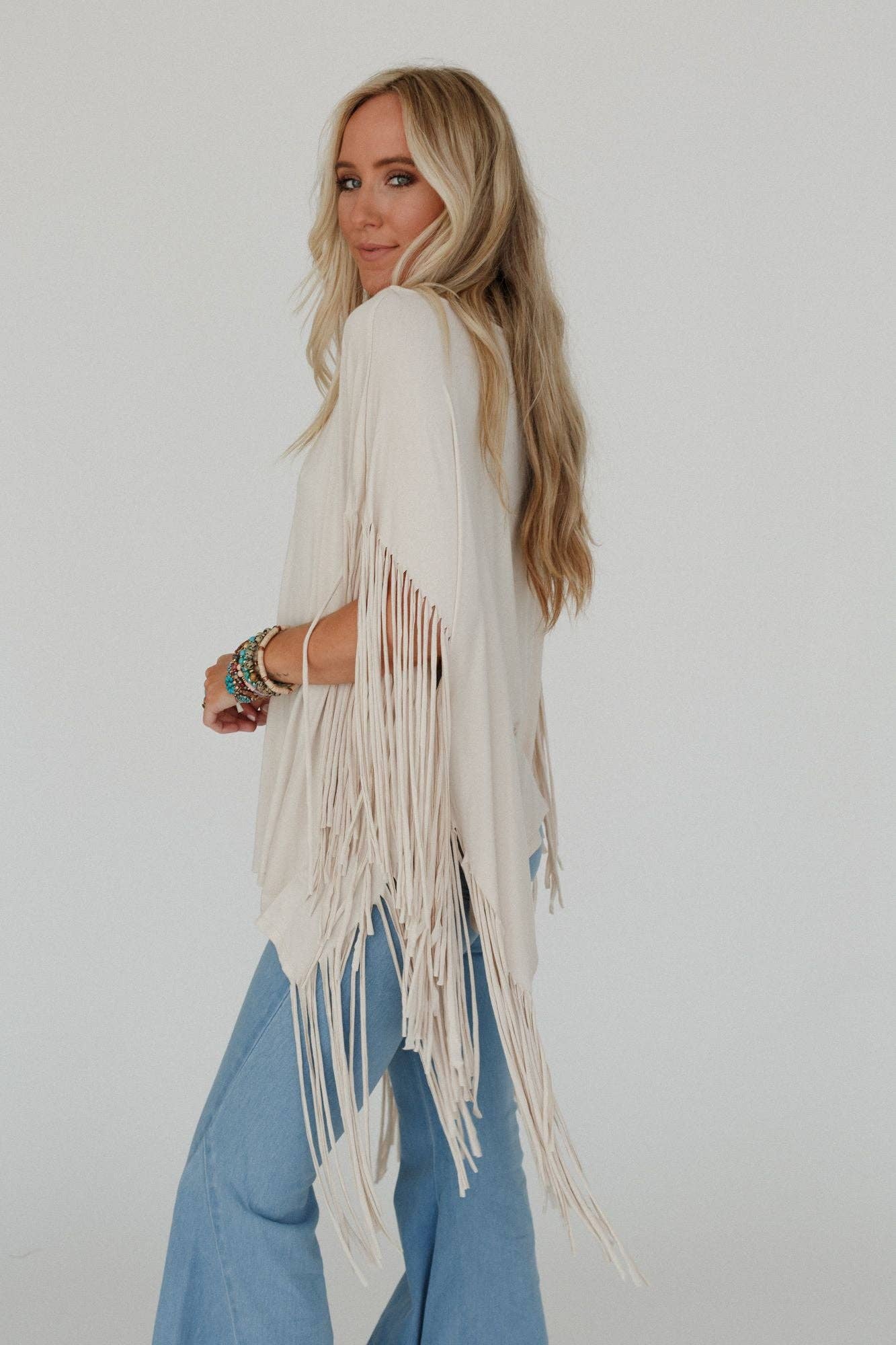 Fringe Top - Oat