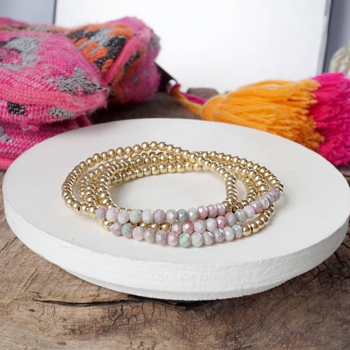 Bracelet stack glass beads