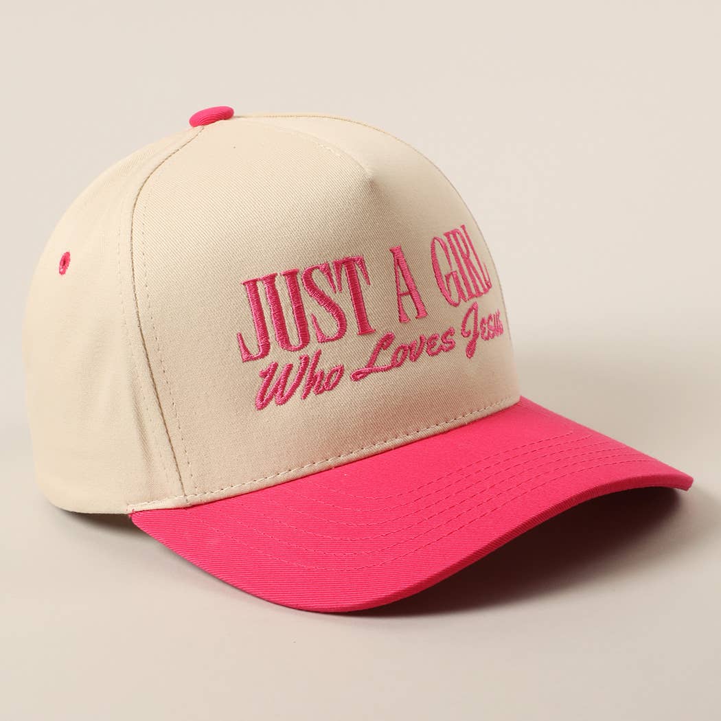 Just A Girl Who Loves Jesus Pink Hat