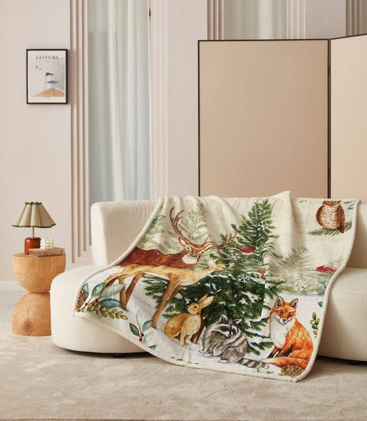 "Winter Wonderland" Sherpa Throw Blanket 50"x60"