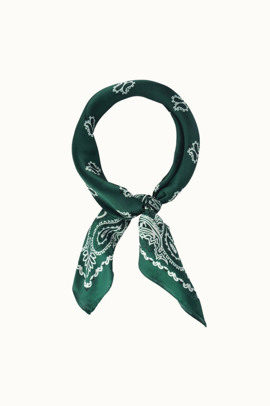 Satin Neckerchief Scarf Hunter Green