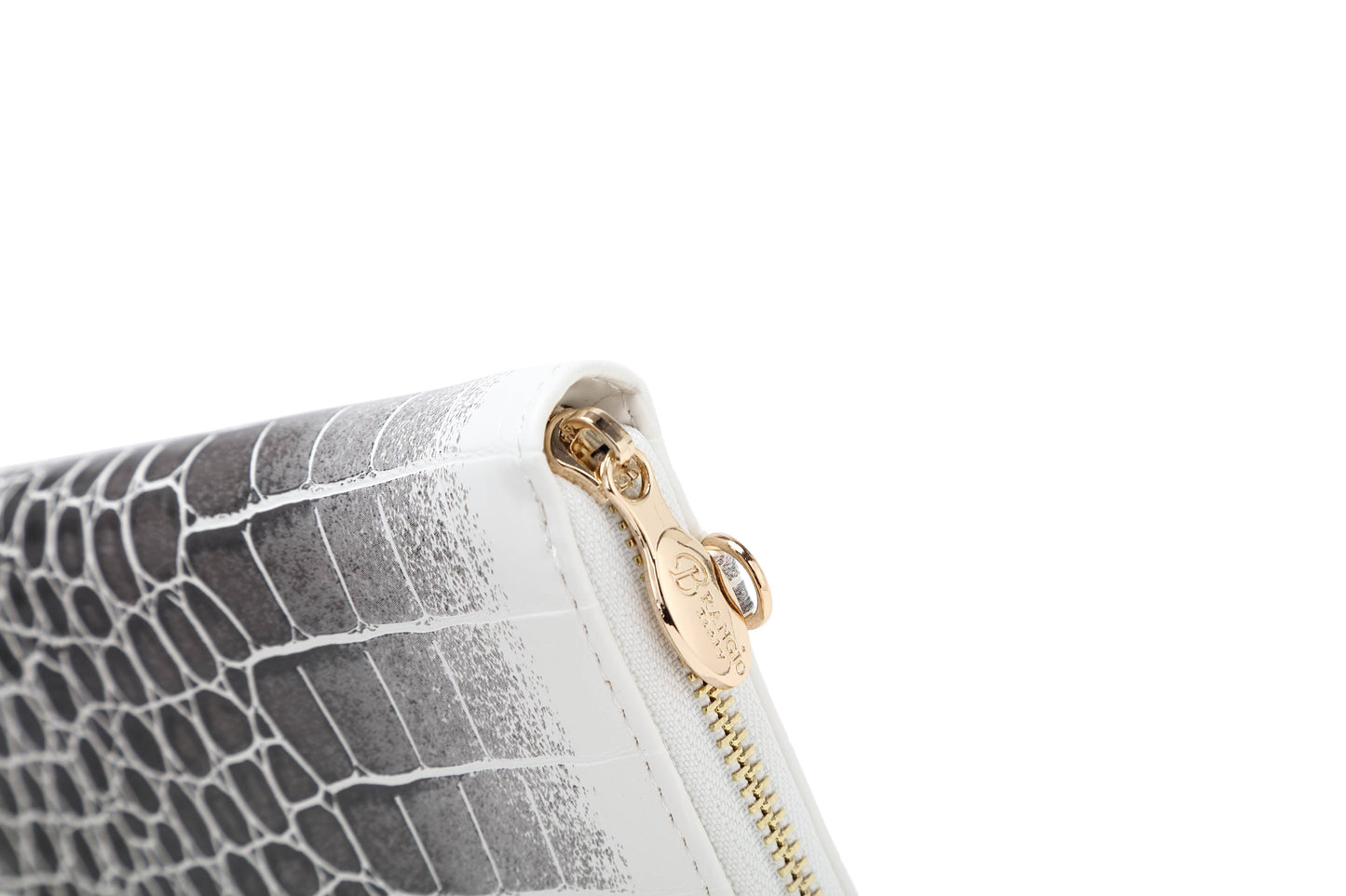 Brangio Italy Croc Luxe Zippered Around Wristlet Wallet