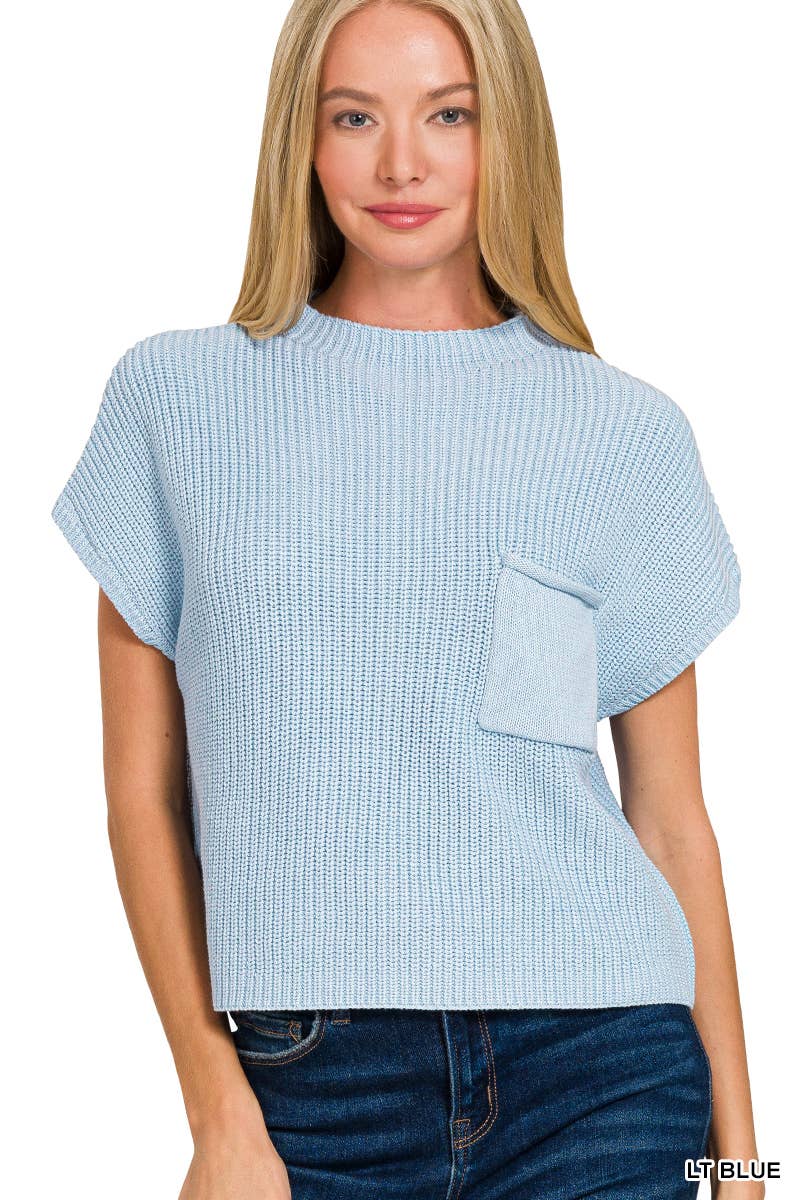 Pnk  Short Sleeve Crop Sweater