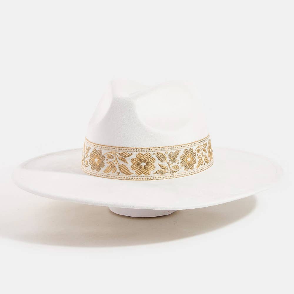 Flower Ribbon Fedora Hat