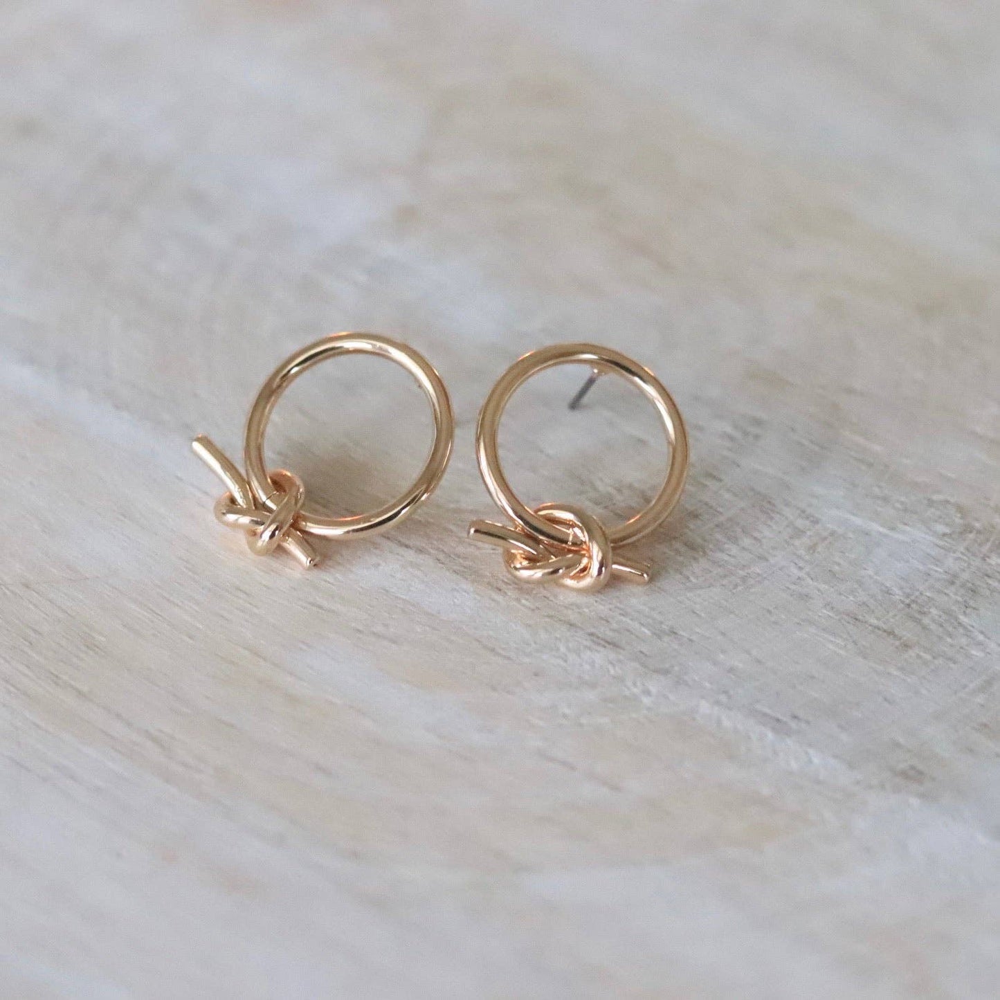 Petite Knot Hoop Stud Earrings