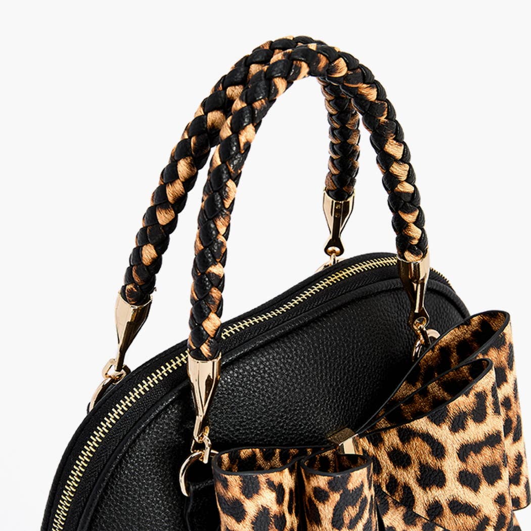 Leopard Top Handle Bow Bag – Fall Statement Gift