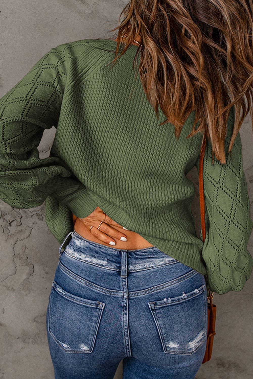 Rust Bishop Sleeve Button Cardigan